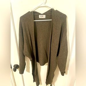 Dark olive green wrap sweater